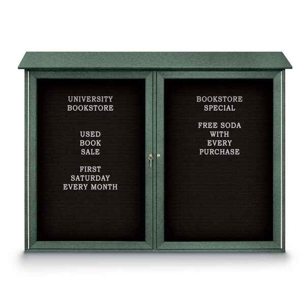 United Visual Products Indoor Enclosed Combo Board, 48"x36", Satin Frame/White Porc & Forbo UVCB4836-WHTPORC-FORBO - main